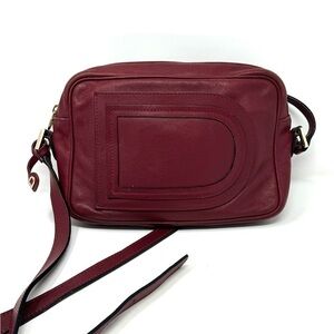 Delvaux Burgundy Leather Logo Crossbody Bag – Rare Vintage, Authentic